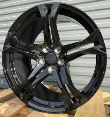 20" Black Wheels 20x10 / 20x11 Fit Chevrolet Camaro SS RS ZL1 Chevy Set 4 Rims - Image 1 of 4