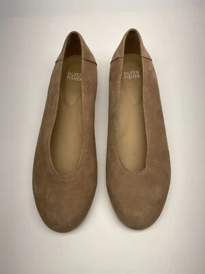 Eileen Fisher Mujer Una Cuña Oculta Beige Gamuza Ballet Plano Talla 8.5 Foto 1 de 4