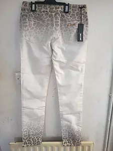 Jeans Just Cavalli gamba skinny bianco stampa leopardata taglia 28 nuovi prezzo di listino £190 - Foto 1 di 17