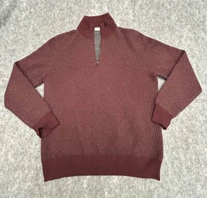 Suéter Luciano Barbera 1/4 Cremallera 100% Cachemira Para Hombre Talla 52 Hecho en Italia Borgoña - Imagen 1 de 6