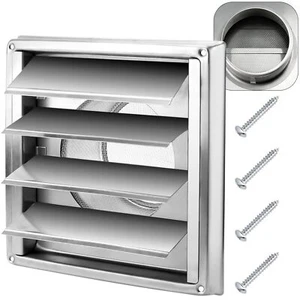 Dryer Vent Cover304 Stainless Steel Outside Vent Cover With Moving Lamellae6inc - Picture 1 of 7