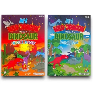 DINOSAURS KIDS COLOURING ACTIVITY CHILDREN GIRLS BOYS BOOK FUN DRAWING - Imagen 1 de 17