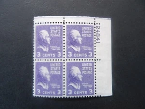 #807 3c Thomas Jefferson Plate Block #24841 UR MNH OG VF Better # CV $5 - Picture 1 of 1