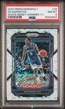 2022-23 Panini Prizm Monopoly De'Aaron White Money Simmer PSA 8 NBA Kings 1/1