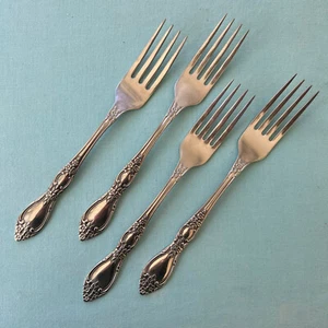 4 fourchettes à dîner modèle HUNTINGTON par Oneida WMA Rogers couverts en acier inoxydable - Photo 1/4