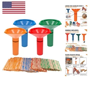 Coin Storage & Sorter Tubes 4 Color – Coded Coin Counters Tubes and Assorted ... - Picture 1 of 9