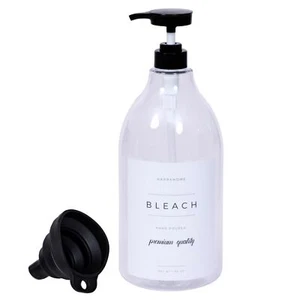 Liquid Bleach Dispenser For Laundry Room Decorative 64oz Pet Plastic Container W - Picture 1 of 7