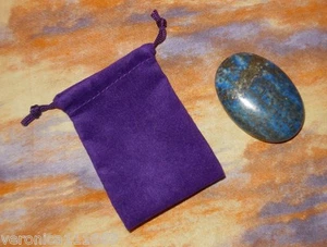 Lapis Lazuli NEW 1.7oz Crystal Healing Meditation 2" Purple Bag Aid Intuition - Imagen 1 de 4