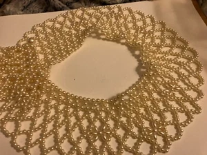 vintage estate faux pearl beaded collar - Picture 1 of 5