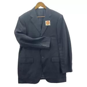 John W Nordstrom Island Pacific Ormezzano Linen Blazer Men's 42R Black 3 Button - Picture 1 of 19