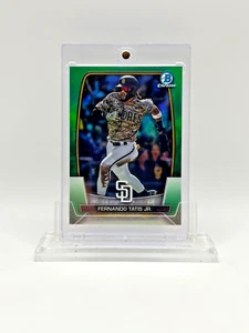 Fernando Tatis Jr 2023 Bowman Chrome RARE #/99 GREEN REFRACTOR SP - LEGEND! - Picture 1 of 3