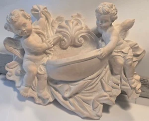 Vintage Stone Cherub Holy Water Fountain Or Succulent Planter - Picture 1 of 24
