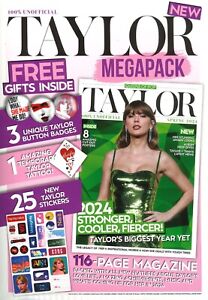 Taylor Swift Magazine Megapack, Free Gifts, 3 Button Badges, 25 Stickers, 2024