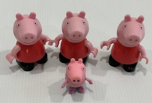 4x Peppa Pig Figurine Cake Topper Toy Bundle - George Bendable Legs VGC - Picture 1 of 3