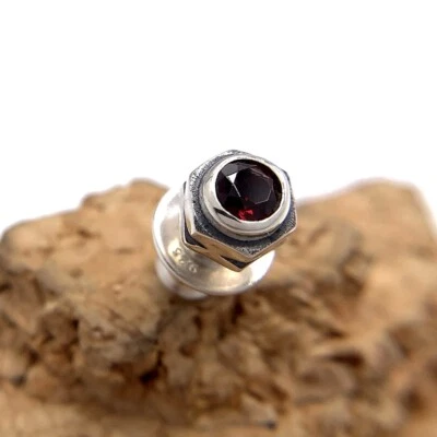 Pendientes granate para hombre, pendientes de motociclista para hombre, pendientes simples para hombre, PE70 Foto 1 de 4