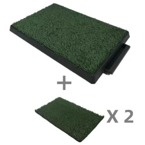YES4PETS XL Indoor Dog Puppy Toilet Grass Potty Training Mat Loo Pad pad with 3 - Picture 1 of 4