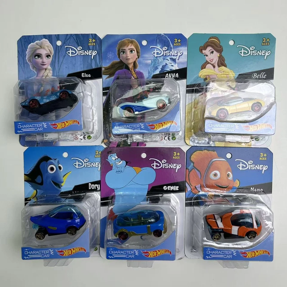Disney Hot Wheels Character Cars 6-Pack – Frozen, Beauty and the Beast, Finding  - Image 1 of 2