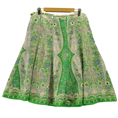 Jones Wear Women Skirt Size 16 Green Multicolor A-Line Floral Midi Flowy Lined - Image 1 of 4