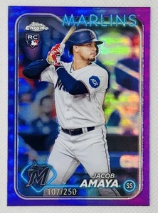 2024 Topps Chrome Jacob Amaya #92 Purple Refractor /250 - Bild 1 von 2