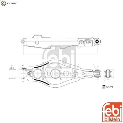 CONTROLTRAILING ARM WHEEL SUSPENSION 194708 FOR TOYOTA RAV/III/IV1AZ-FE 2.0L - Image 1 of 4