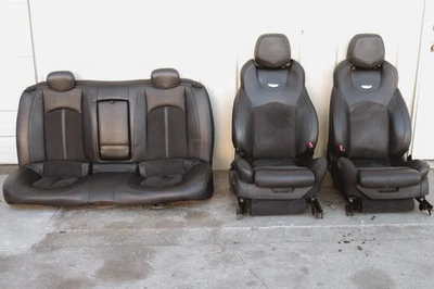 2009-2015 Cadillac CTS-V Sedan Recaro Leather Suede Front Rear Power Seats Black - Image 1 of 4