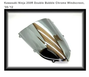 Parabrisas de repuesto Kawasaki Ninja 250R CROMO doble burbuja, '08-'12 - Imagen 1 de 5