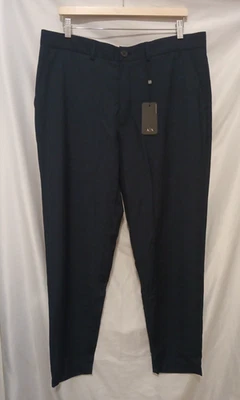 A|X Armani Exchange Trousers Men 36x30 Navy Blue Flat Front Straight Leg - Image 1 of 4