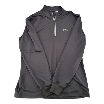 FILA Men's Black 1/4 Zip Pullover Shirt XL Stretch Athletic Long Sleeve - Image 1 of 4