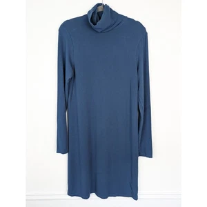 Majestic Filatures Dress French Terry Cowl Deluxe Tee Minimalist Blue Size M - Picture 1 of 9