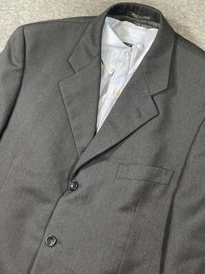 Jaqueta masculina Zignone Pavone macia 100% lã terno empresarial italiano carvão 40S  - Imagem 1 de 4