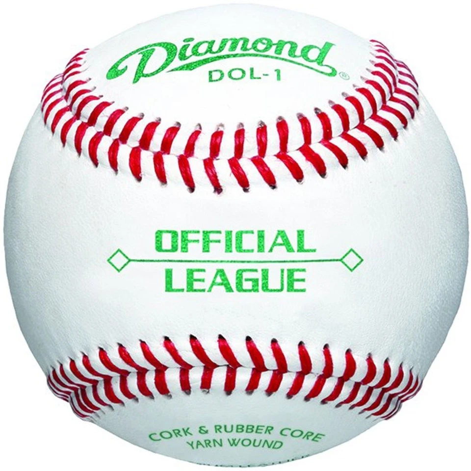 Diamond Dol-1 Official League Leather Baseballs 12 Ball Pack (3 Pack) - Image 1 of 1