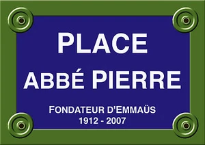 RUE PLAKETTE PARIS ABBÉ PIERRE FUNDATION EMMAUS ALU 20x30 cm - Bild 1 von 1