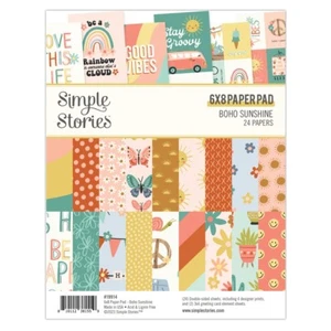 Simple Stories BOHO SUNSHINE 6 x 8 Paper Pad 24 Papers! NEW - Picture 1 of 1