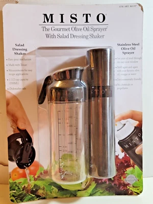 Misto Gourmet Olive Oil Sprayer with Salad Dressing Shaker-Silver New Sealed  - Image 1 of 4