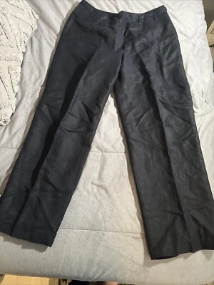 Pantology 亚麻混纺黑色直筒阔腿裤 14 — 第 1/4 张图片