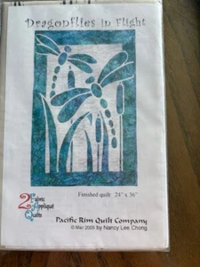 PACIFIC RIM DRAGONFLIES TO FLIGHT 2 FABRTIC APPLIQUE PATTERN 24 X 36 - Picture 1 of 1