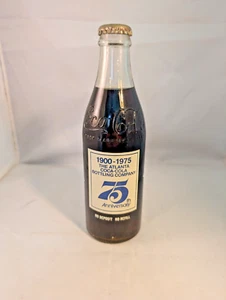 1975 The Atlanta Coca Cola Bottling Company 75th Anniversary Bottle Full w/ Cap - Picture 1 of 7