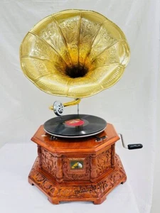 HMV Vinyl Recorder Working Gramophone Player Phonograph Gramophone Vintage look - Picture 1 of 16