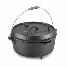 Klarstein Pentola Casseruola Griglia Bbq Forno In Ghisa Fiamma 11,4 Litri Nero