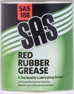 2 x SAS Red Rubber Grease For Use With Brake Assemblies 500g Tin - SAS188Ax2 - Picture 1 of 1