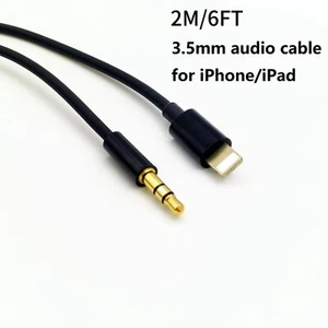 CÂBLE DE SORTIE DE VOITURE AUDIO 2 m 6ft 8 broches à 3,5 mm pour iPhone iPad - Photo 1 sur 4