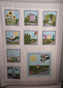 New! Twin XL Cotton Quilt "A Sunday Drive" by Amanda Gray - Picture 1 of 19