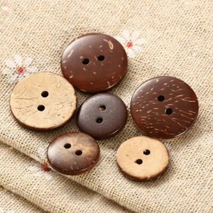 100 Stck. Braun Kokosnuss Schale 2 Löcher Holz Nähen Knöpfe Scrapbooking Knopf Knopf Knopf - Bild 1 von 7