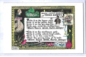 Social History Postcard - Temperance Prohibition - Picture 1 of 2