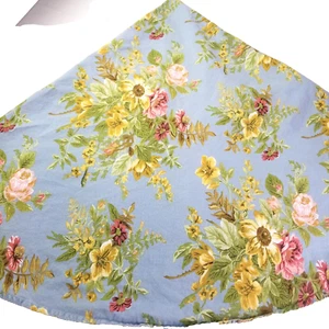 Round Tablecloth 66" Cotton Blend Floral Blue - Picture 1 of 3