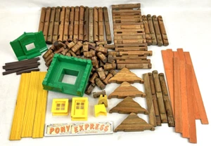 Lincoln Logs Mixed Lot of 119 Pieces Assorted Sizes & Parts 3lbs Western Fort? - Picture 1 of 10