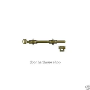 Antique Brass 8 inch Surface Bolt Door Bolt strike Solid Brass Deltana 8SBUS5 - Picture 1 of 1