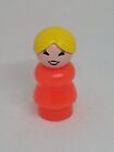 Vintage Fisher Price Little People Red Woman/mom Yellow/blonde Hair
