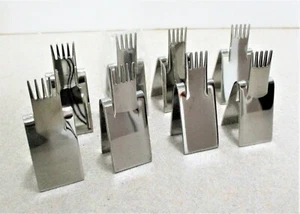 8 Chrome Single Serve Tasting Appetizer Forks  - Picture 1 of 4