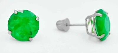 PENDIENTES ESMERALDA ORIGINALES 5,84 quilates oro 14K - Tornillos traseros - Certificado gratuito Foto 1 de 4